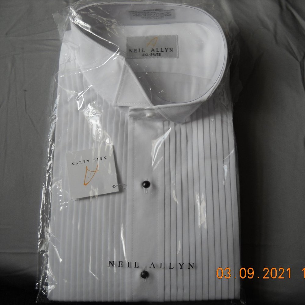 New! Neil Allen Tuxedo Shirt 2XL